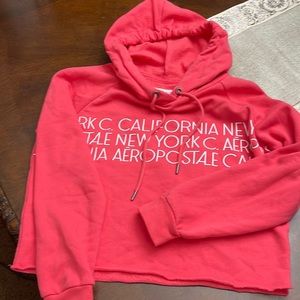 Aeropostale cropped hoodie color pink XS girls